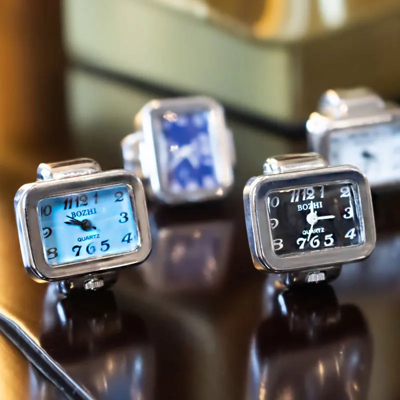 Modni stil 2025 mini roza prstna ura iz zlitine z elastičnim paščkom, retro rimska kvarčna ura z obročem za moške in ženske_voghion.com