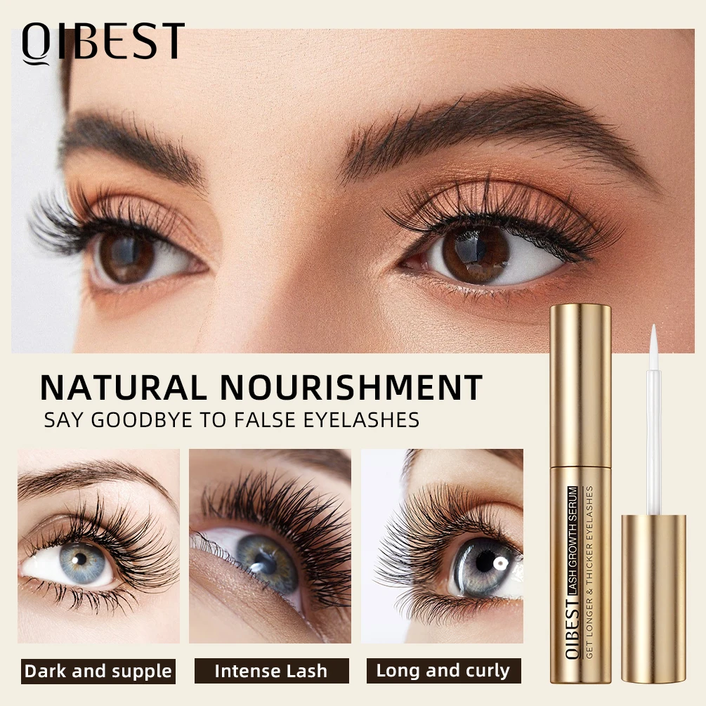 

QIBEST Eyelash Growth Serum Natural Ingredients No Irritation Eyebrow Nourishing Enhancer for Longer Thicker Lashes Makeup 1pc