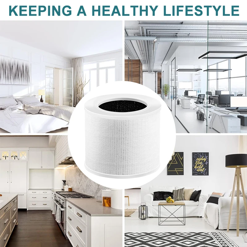 Air Filter LEVOIT Core Mini Air Purifier Replacement Filter 3-in-1 High-Efficiency Activated Carbon Core Mini-RF 2 Pack
