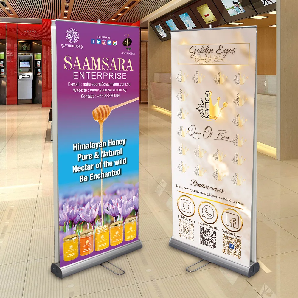 Retractable Double Sided Roll Up Stand Display Trade Show Exhibition & SHIPPING 