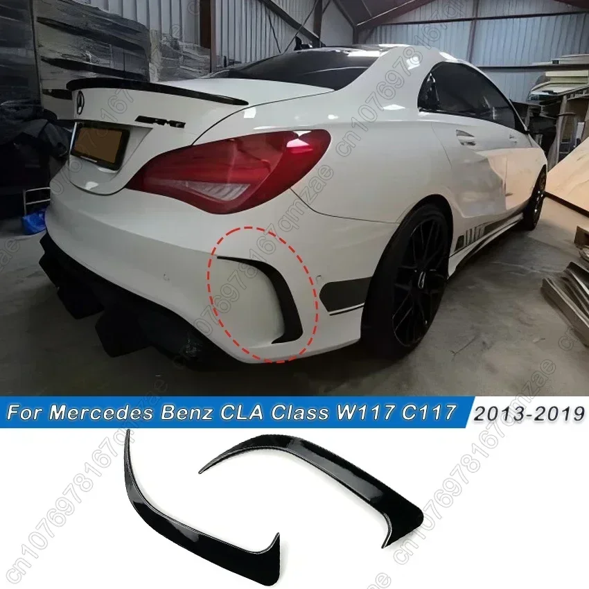 สําหรับ Mercedes Benz CLA Class W117 C117 CLA200 220 250 260 45 AMG 2013-2019 สปอยเลอร์กันชนด้านหลัง Air Vent ฝาครอบด้านข้าง Canard ฝาครอบ 1