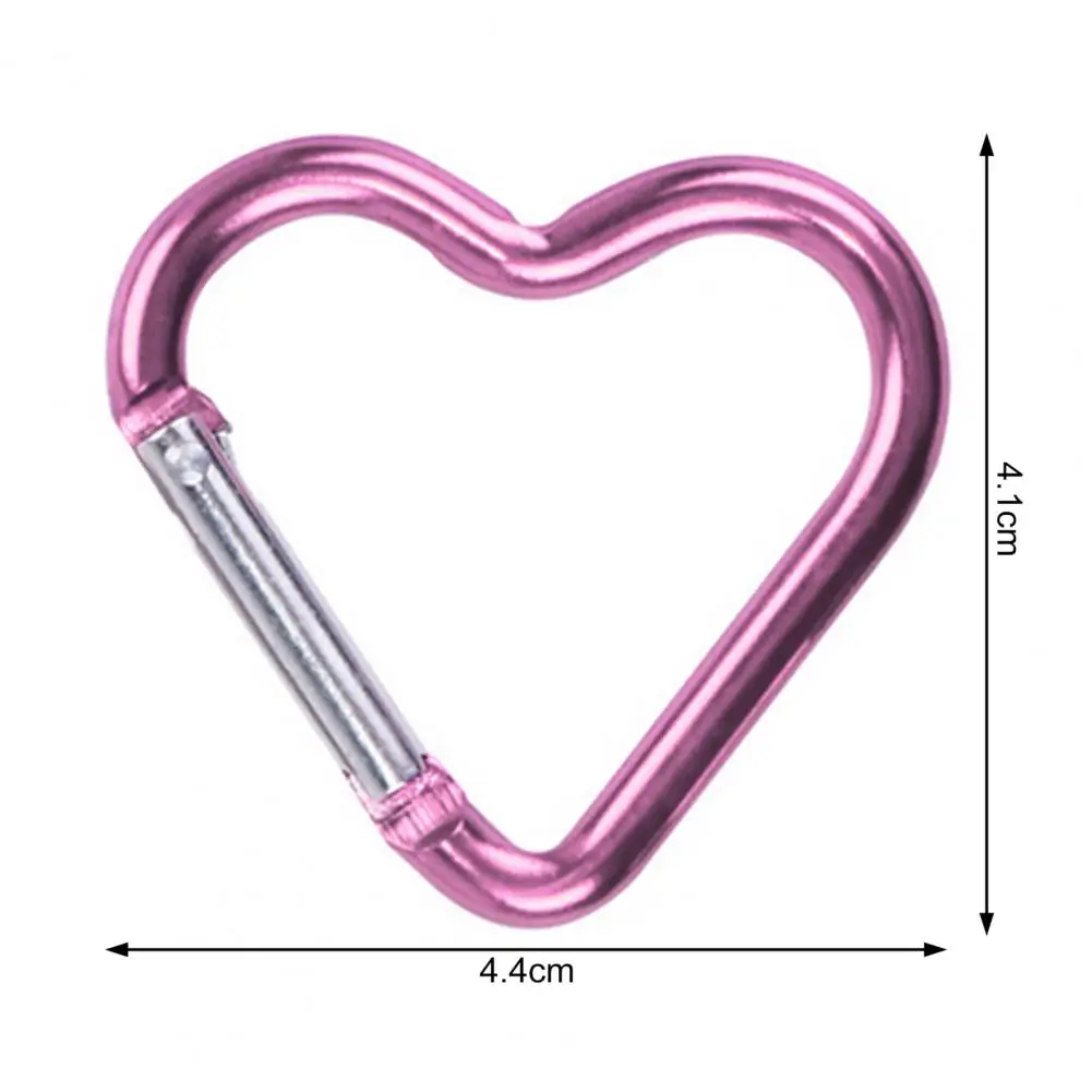 Climbing Carabiner 10Pcs Carabiner Clips Heart-shaped Hooks Compact Quick Link Snap Hook Clips Strong Load-bearing Key Holders Camping