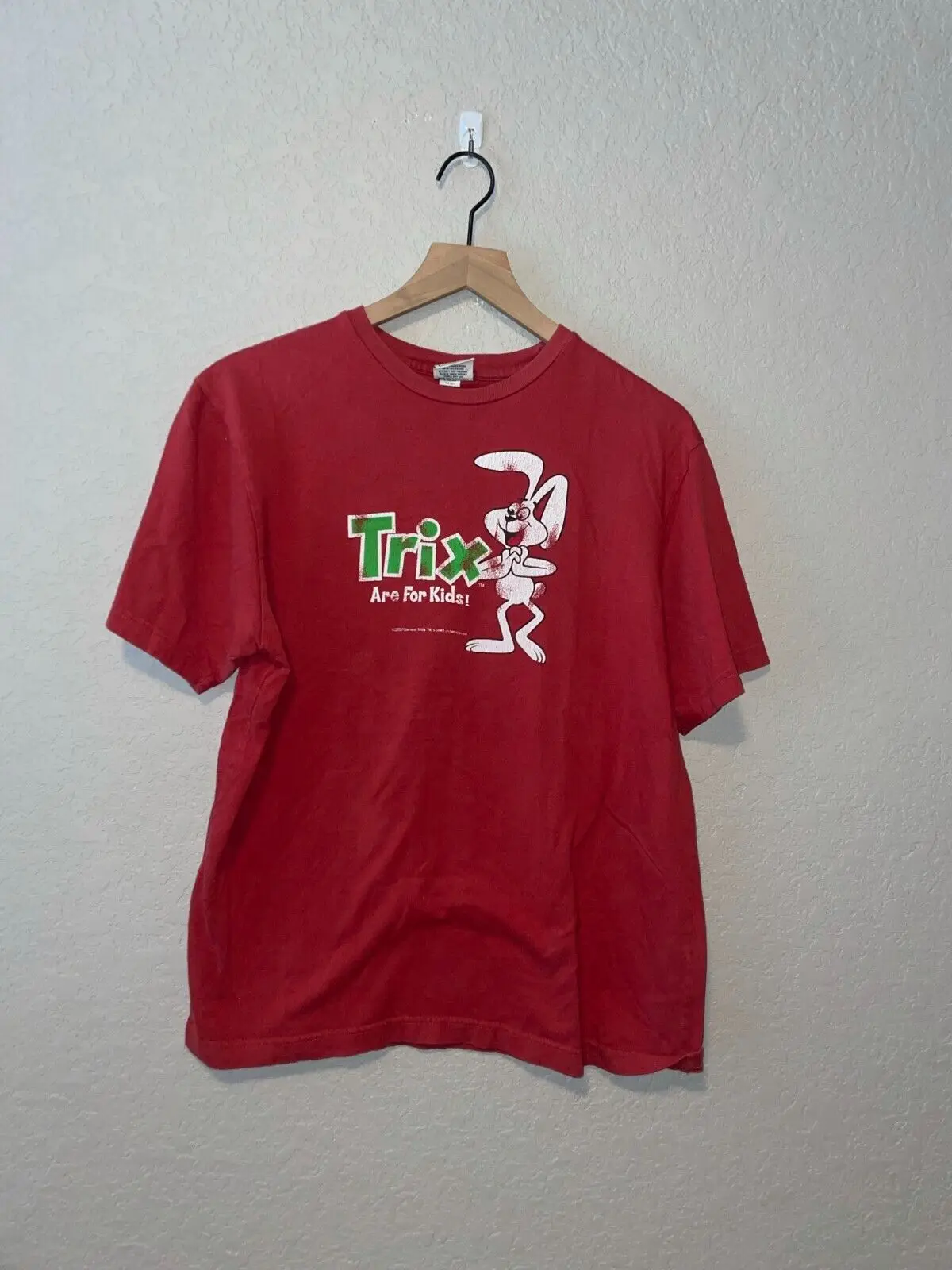 2007 Trix Are For Kids General Mills Cereal Rabbit Red Shirt Graphic M Medium 20 Maniche Lunghe