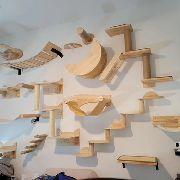 Wall-Mounted Cat Climbing Shelves & Hammock 1