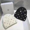 2024 Luxury Rhinestone Winter Hats for Womem Elegant Fashion Designer Angola Warm Beanies Soft  Solid Adult Cover Head Cap 3