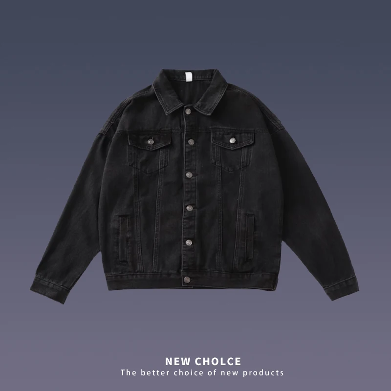 

Hong Kong Style Men Jacket Retro Street Work Denim Jacket Ins Trend Washed Loose Casual Top Spring Autumn Ropa De Hombre Unisex