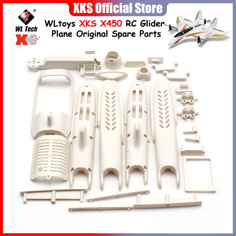 WLtoys XKS X450 RC 글라이더 비행기 예비 부품 X450-0021 플라스틱 부품 키트, 모터 베이스 브래킷 그룹 플라스틱 쉘 부품 세트 V