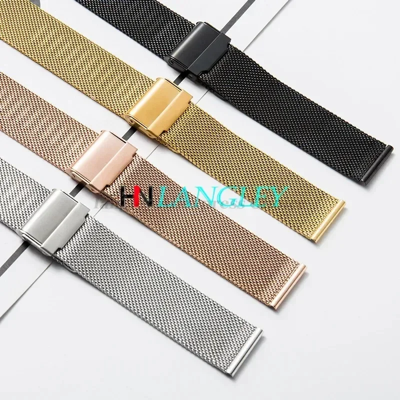 Sleek Milanese Loop Stainless Steel Watch Strap - Multiple Width Options