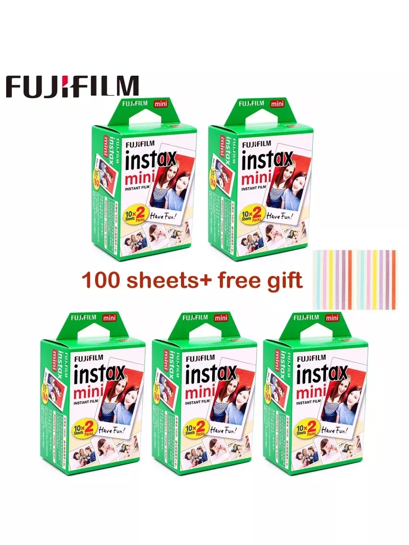 Origine Fujifilm Instax Mini Film Paper 10-100 Fogli Per Fotocamere A Pellicola Istantanea Fuji Instax Mini 12 11 9 40 70 90 Link Liplay Evo