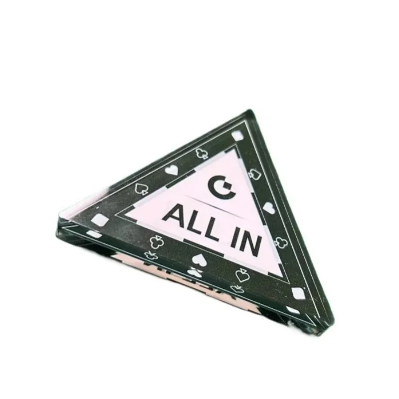 1 Pcs Triangle Poker ALL IN Chip Acrylic Dealer Buttons Chips Tokens Parties Casinos Home Games Crystal Poker Accessories poker chips
