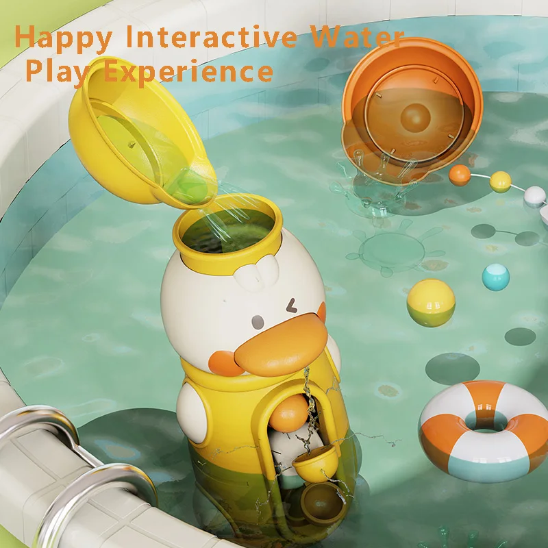 Summer Play water Toys Baby Shower  Cute Duck/Elephant Water Cart Games Children's Bathroom Gifts for Boys and girls Over 6M 5