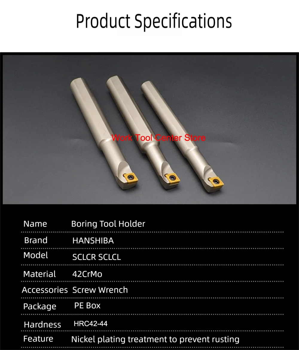 Drehmaschine Werkzeug Post Halter Unterstützung Bohren Kopf Stange HANSHIBA S0612K-SCLCR04 S0812K-SCLCR06 1620M-SCLCR09 CNC Maschine Teil Zubehör – Detail 1