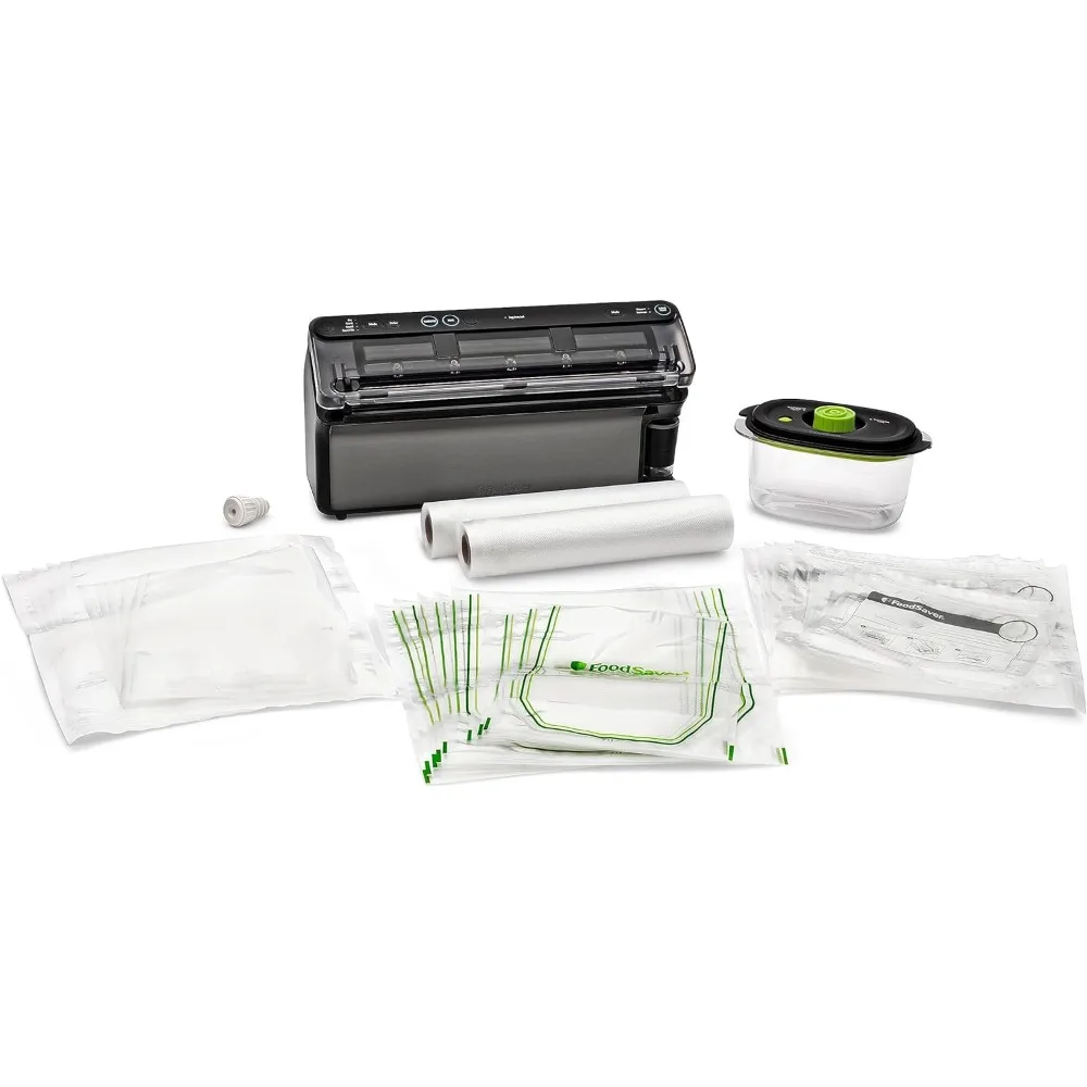 FoodSaver Elite All-in-One Liquid+™ Vacuum Sealer with Bags, Rolls, and Accessories, Dark Stainless Steel сумка врача общей практики elite bags gp s eb06 010 серая с розовой полосой