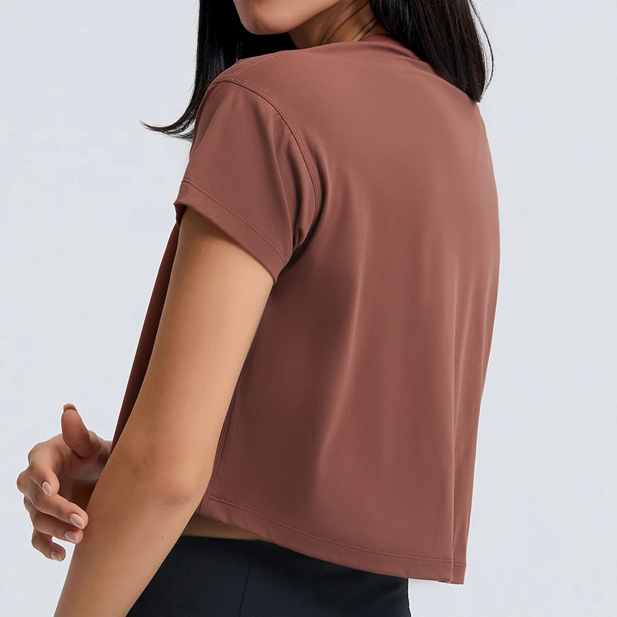 Nepoagym COURAGE Lightweight Brushed Women's Summer Tops Short Sleeve Crop Casual Woman Top Shirts Loose Fit Workout T-shirts