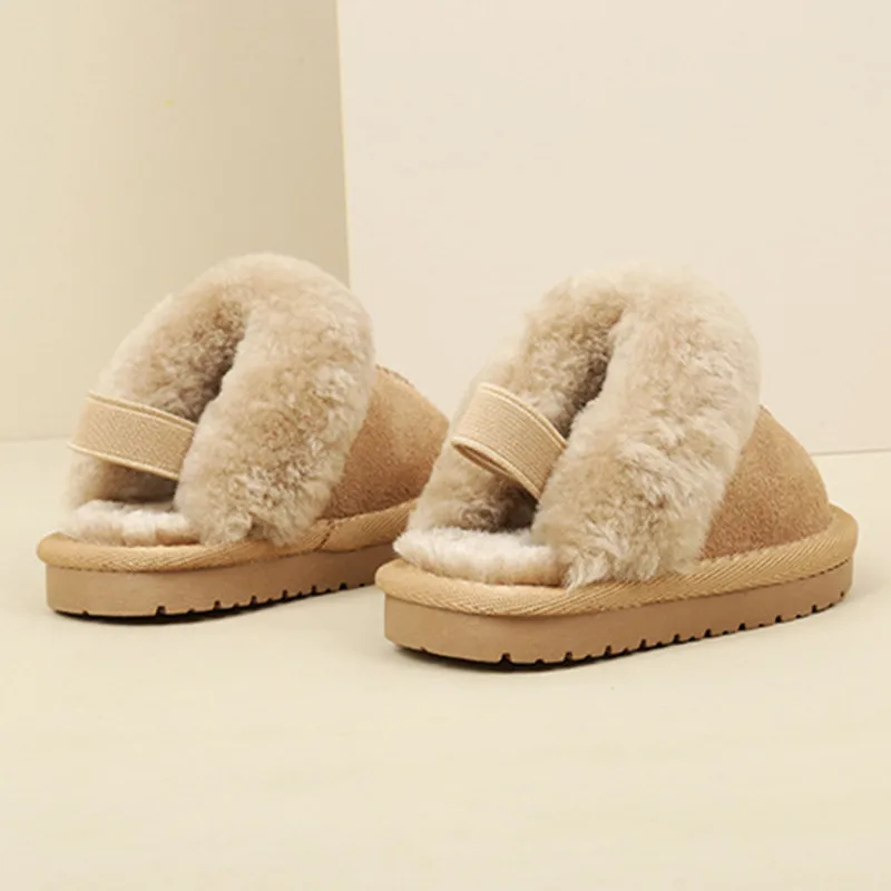 Baby Winter Leather Slipper Shoes Rubber Non-slip Toddler Indoor Kids baby shoes children slippers