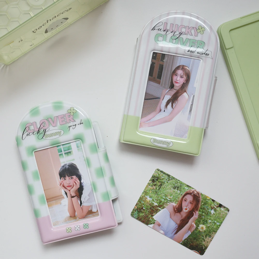 

Kawaii Photocard Holder Book 28pocket 3inch Card Bag Min Collect Book Idol Photo Album with Keychain
