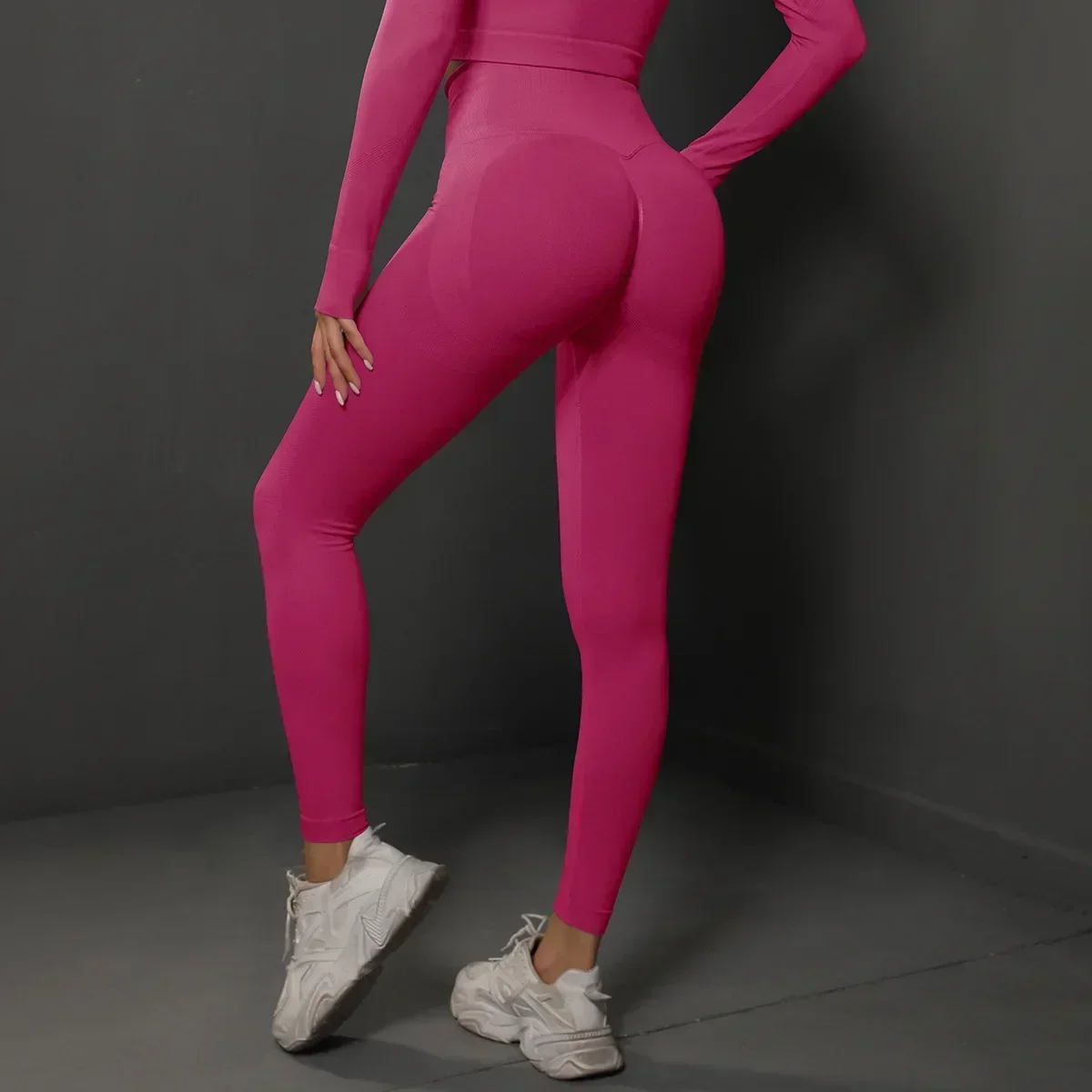 MIML Abbigliamento sportivo Donna Palestra Allenamento Leggings Pantaloni da yoga Abbigliamento da donna Pesca Vita alta lavorata a maglia Glutei punteggiati Pantaloni da pista - immagine 3