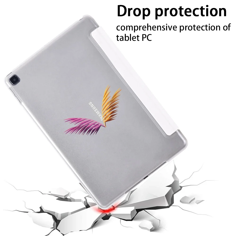 Tri-fold Tablet Case for Samsung Galaxy Tab A7 10.4" SM-T500 SM-T505/Tab A 10.1 T510 T515 Cute Cartoon Flip Cover Case+ Pen