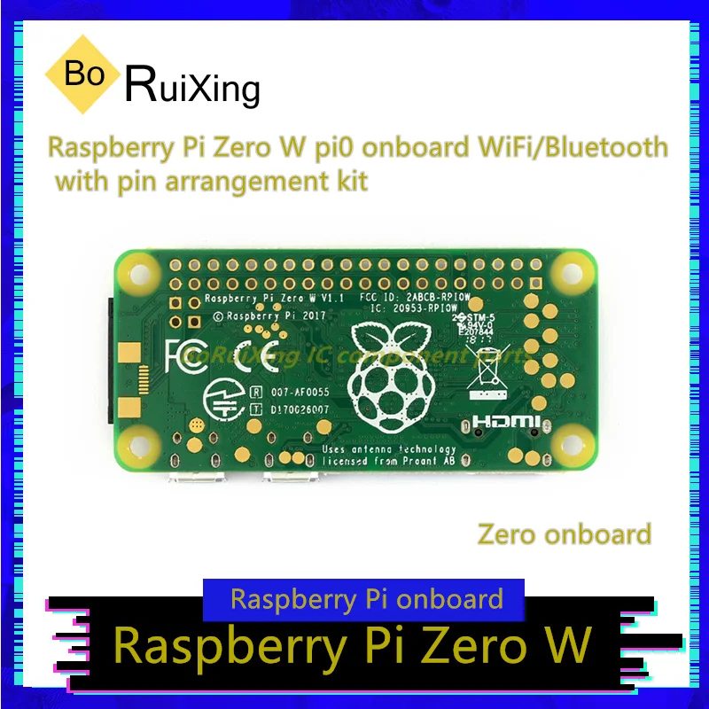 1 Pz/Lotto Raspberry Pi Zero W Pi0 Wifi/Bluetooth Integrato Con Kit Di Arrangiamento Pin