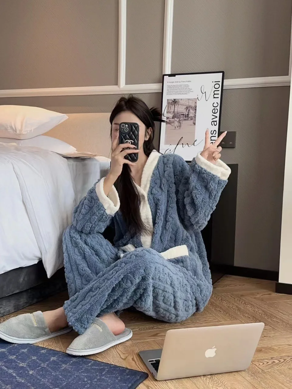 Cotton pajama set for women autumn winter