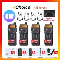 4PCS Baofeng Walkie Talkie UV 5R 8W Ham Radio Long Range Walkie Talkies Dual Band Handheld Two Way Radio with 3800mAh Battery 1
