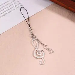 Y2K Vintage Style Music Note Phone Lanyard with Metal Chain (1Pcs)
