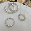 925 Sterling Silver Light Luxury Niche Design Sense Cross Zircon Ring Exquisite Bracelet Cross Round Necklace Women's Party Jewe 2