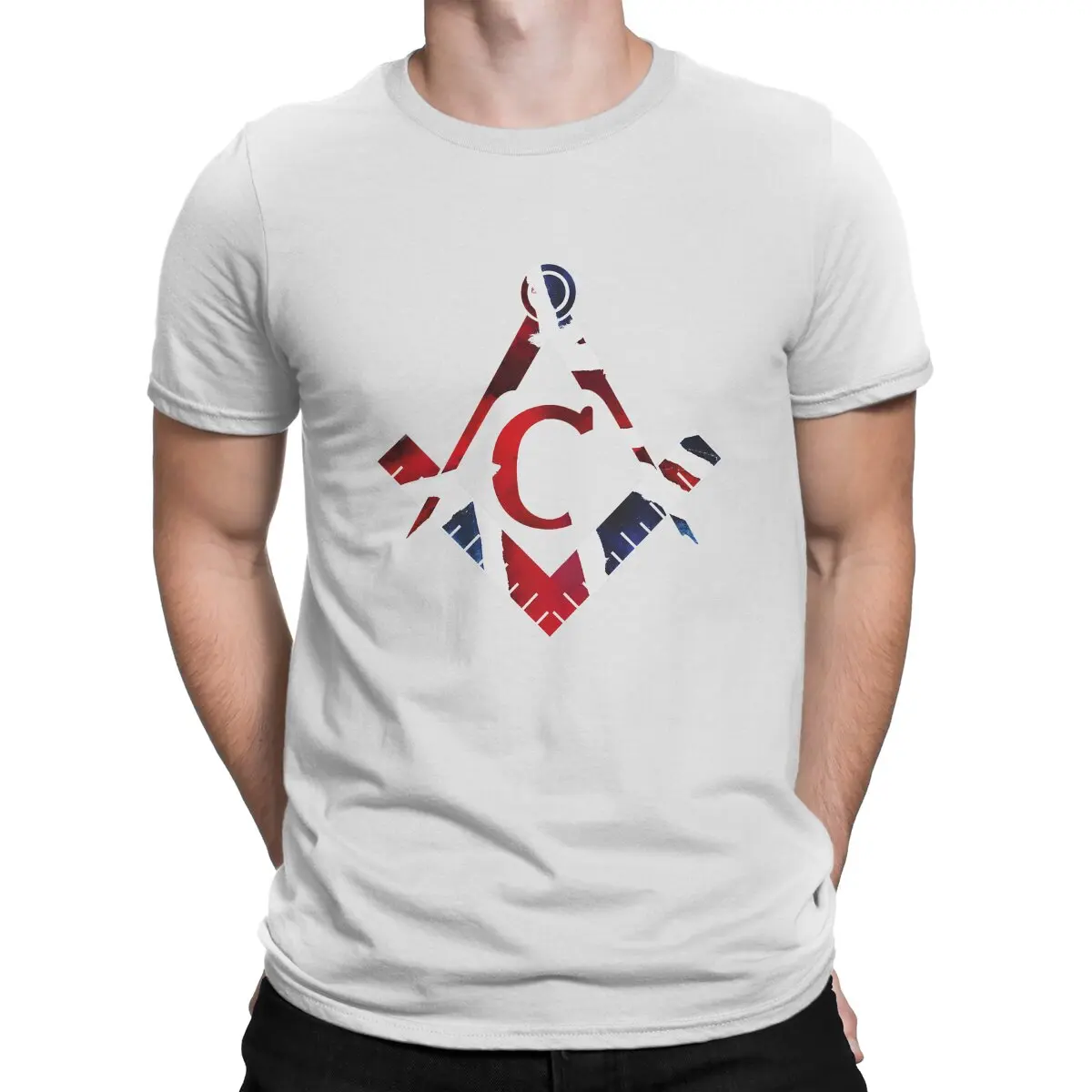 

Freemason Gold Square Compass Polyester TShirt for Men British Basic Casual Sweatshirts T Shirt High Quality Trendy