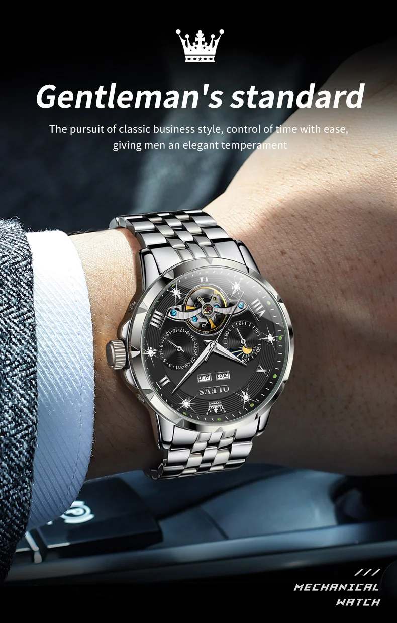 OLEVS 6691 Luxury Tourbillon Automatic Mechanical Watch description image 5