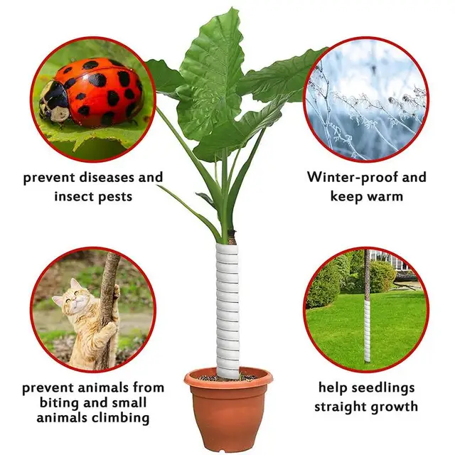 2Db/4Db Növényi Fatörzs-Védő Időjárásálló Fa Burkoló Burkolat Spirál Kéreg Őr Szerszámok Állatok Kerti Kiegészítők - Image 5