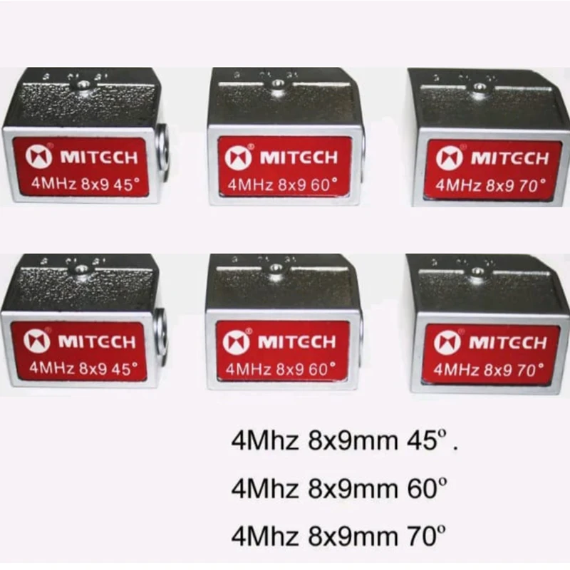 Mitech 4MHz 8x9mm 45 60 70 Degree Angle Beam Probe Transducer Apply for Mitech Ultrasonic Flaw Detector 5