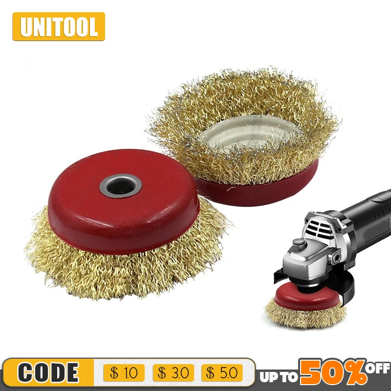 

100 angle grinder bowl type steel wire brush grinding derusting deburring polishing cleaning steel wire wheel copper plated