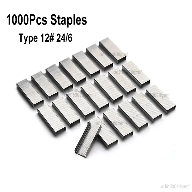 1000Pcs Set Metal 12# 24/6 Staples Silver Color Office Accessories School Stationery Paper Document File Binding Supplies stapler pin