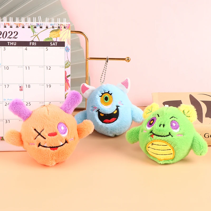 

Cartoon Little Monster Plush Toy One-Eyed Beast Pendant Soft Stuffed Doll Keychain Backpack Car Bag Key Ring Decor Kid Gift