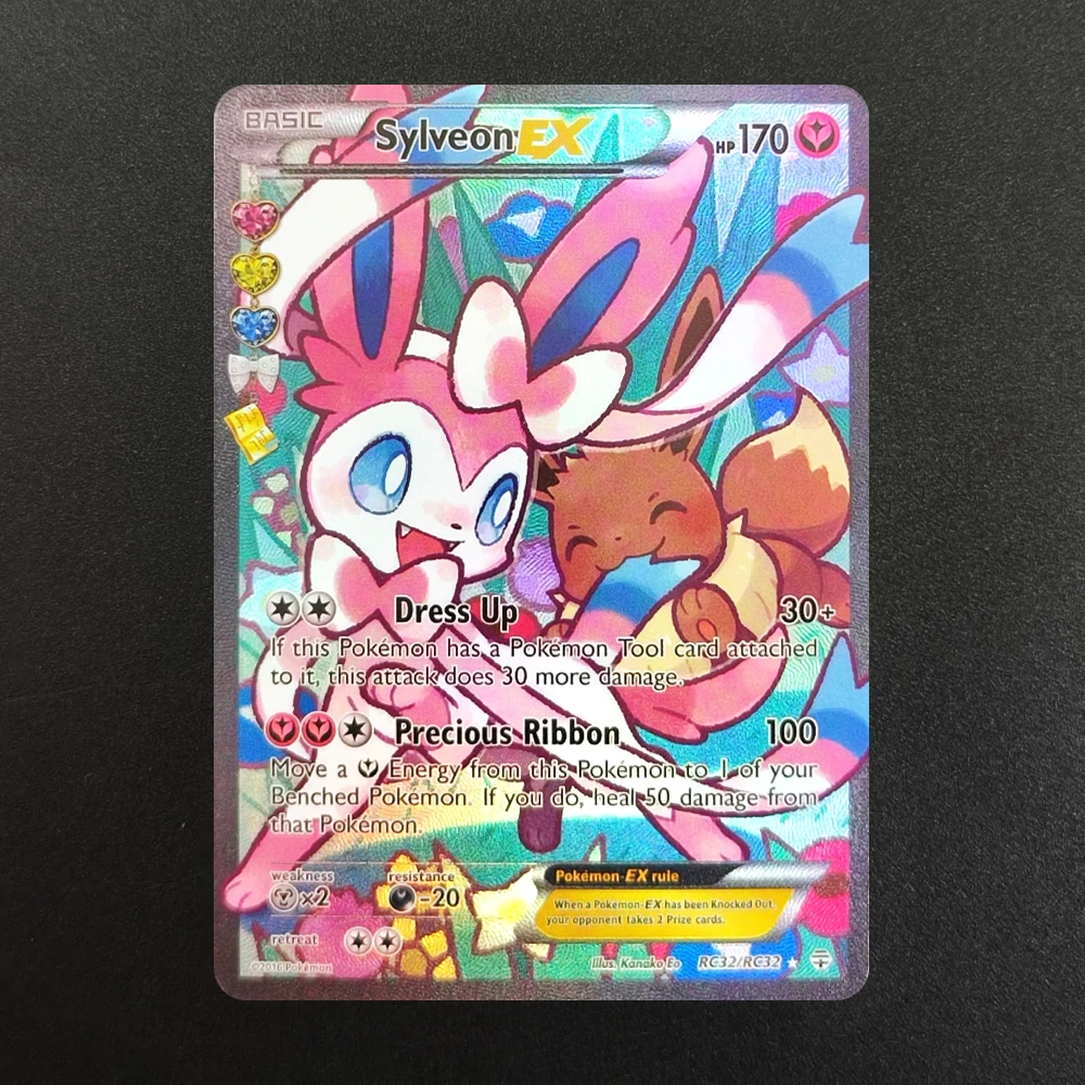 DIY  카드 PTCG XY 엄브레온 리자몽 에스페온 플레어온 쉐이민 실베온 이브탈 EX RC28/RC32 영어 게임 컬렉션 카드