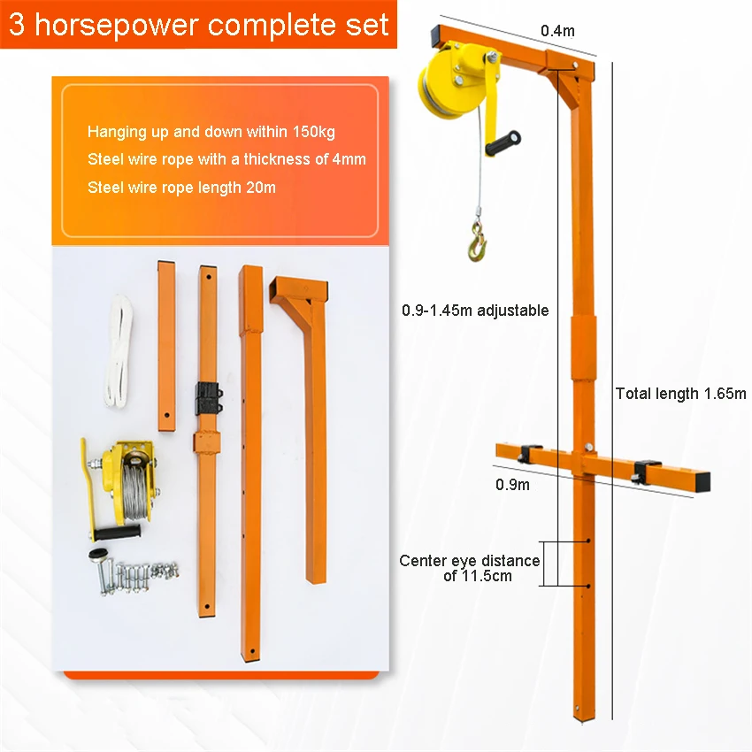 Air Conditioner Outside Installation Lifting Tool 10/15/20M Lifting Crane Self-locking Manual Winch Assembly For Air Conditioner digital hoist device