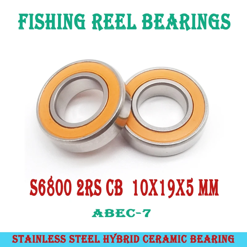 S6800 2Os Cuscinetto 10X19X5Mm Cb Abec7 Acciaio Inossidabile Ibrido Cuscinetto Ceramico Bobine Di Pesca Dell'Oceano Secco 683 Cuscinetti A Sfera S6800
