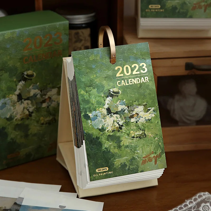 

In 2023, The 365-Day Calendar Of The Desktop Oil Painting Art Museum Is One Page A Day