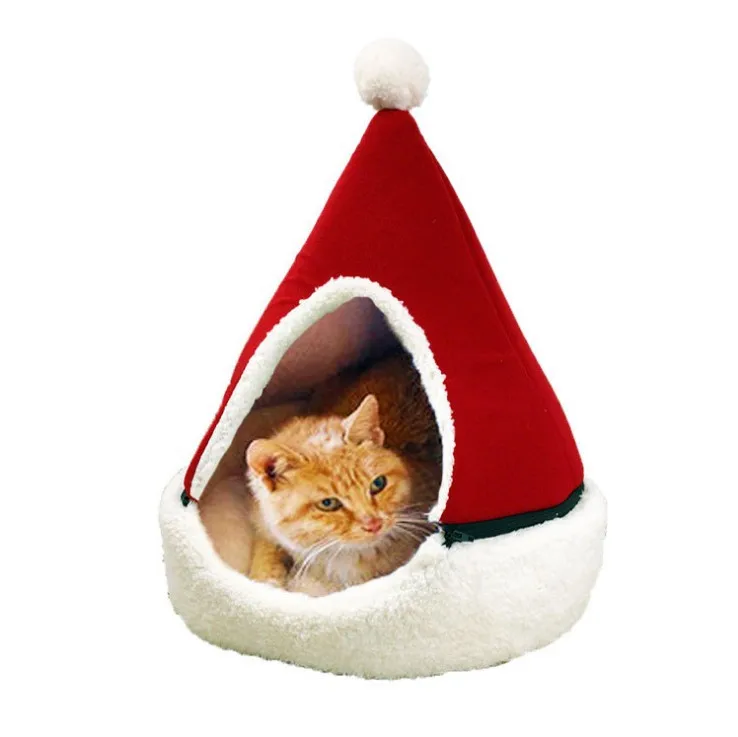 

Pet party Christmas supplies Winter warm closed Christmas tree kennel can be opened and washed yurt cat kennel