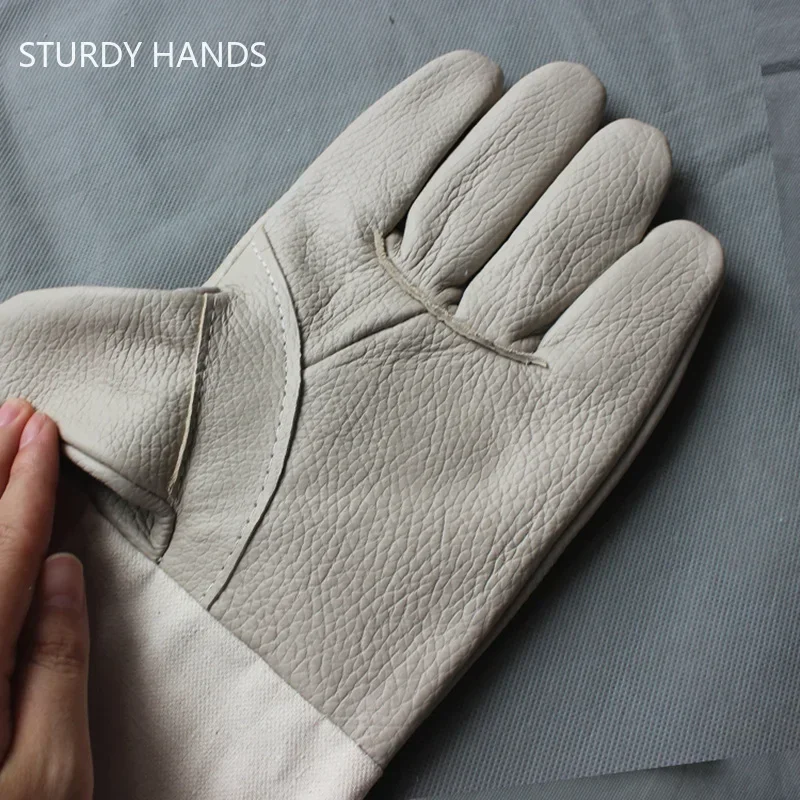 One Pair Lengthen Fireproof Heat Resistant Cow Leather Gloves Welding Work Gloves Protective For Welders Against Scalding protective gloves,safety gloves