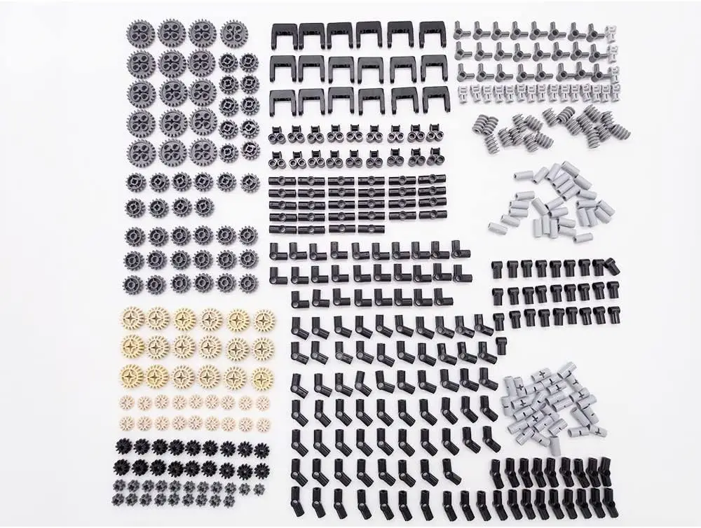 452 Pcs Gear Set Compatible with Lego Technic, Chain Link Connectors Gears Bricks for Robot STEM MOC （Random Color）