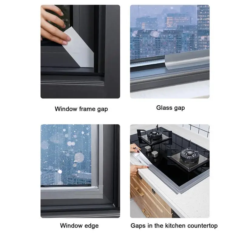 Window Weather Sealing Tape Self-adhesive Winter Windproof Seal Strip Window Dustproof Soundproof Tape For Block Cold Air
