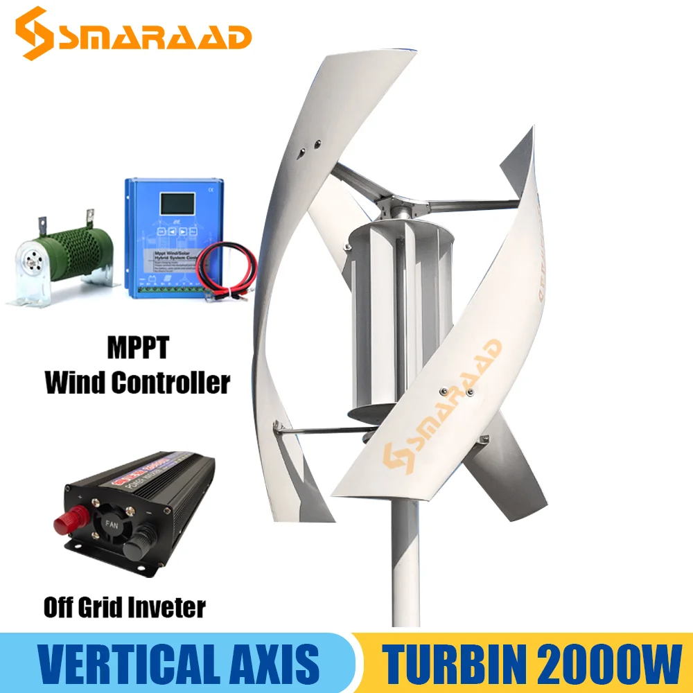 2KW Vertical Axis Maglev Wind Turbine 3 Blades Free Energy Household Windmill Low Speed 19