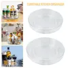 360° Rotating Storage Trays Kitchen Cabinet Spice Turntable Multifunction Bathroom Makeup Clear Organizer Kitchen Accessories 1