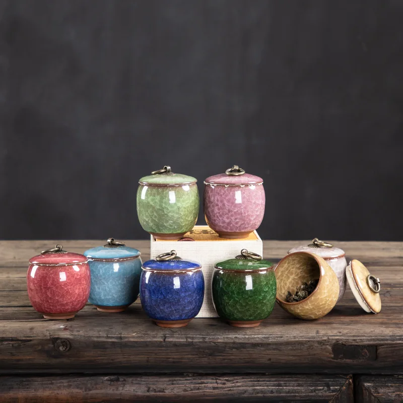 Description Picture 3 of itemCeramic Caddies tea container coffee canister porcelain tea caddy tea storage box container