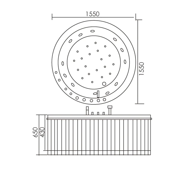 Luxury Outdoor Spa Whirlpool Massage Jets  Round Hot Tub, New Technology Portable White Spa outdoor bathtub wood 6