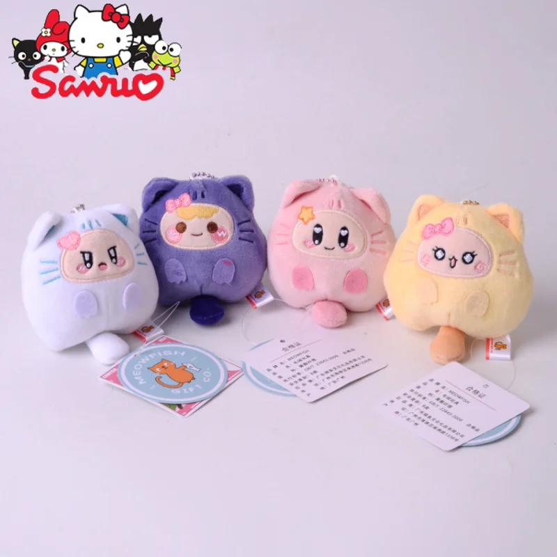 

Japanese Cute Sanrio Melody Kuromi Cos Drag Cat Dango Doll Pendant Hanging Ornament Soft Stuffed Schoolbag Toy Gifts about 8cm