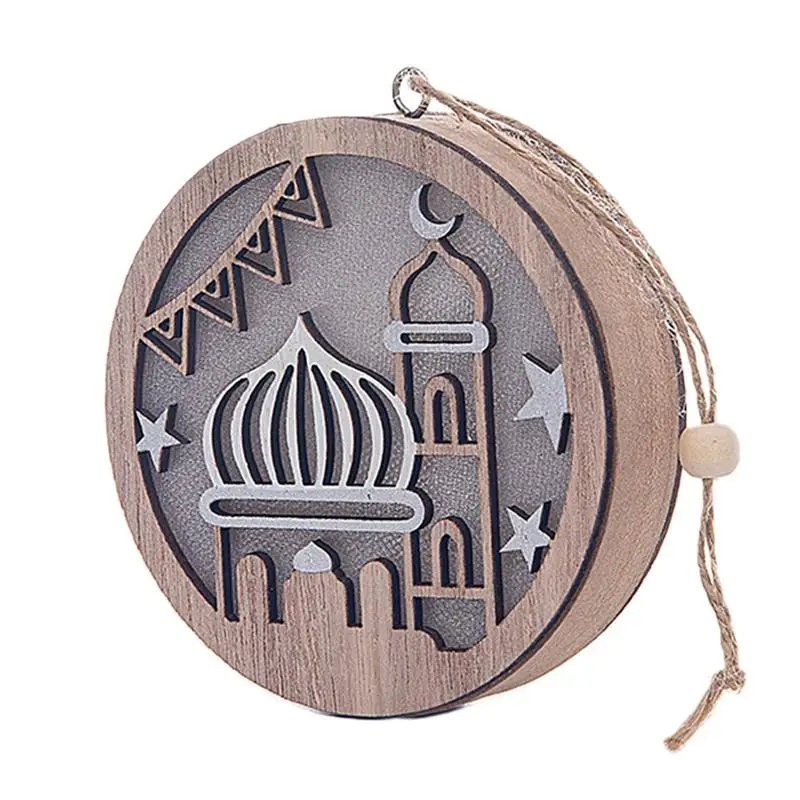 

Eid Wooden Lamp LED Night Light Pendant Decorations For Indoor Outdoor Home Bedroom Eid Night Lamp Festival Gift For Family