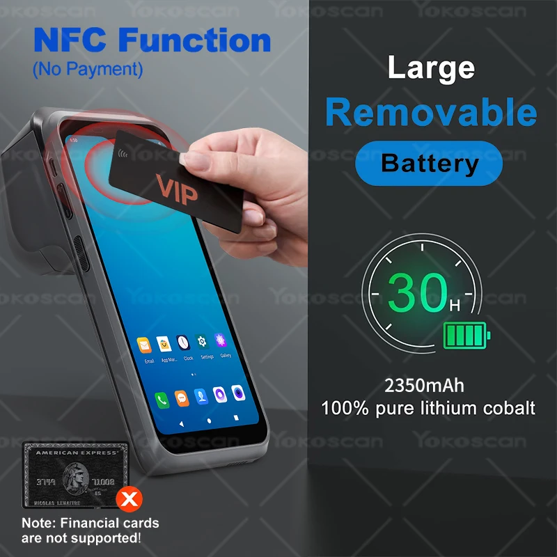 Google Handheld POS Terminal 6.2Inch Android10 PDA 58mm Ticket Bill Printer 4G NFC Barcode Scanner WiFi Mobile 4-core 2+16GB H3