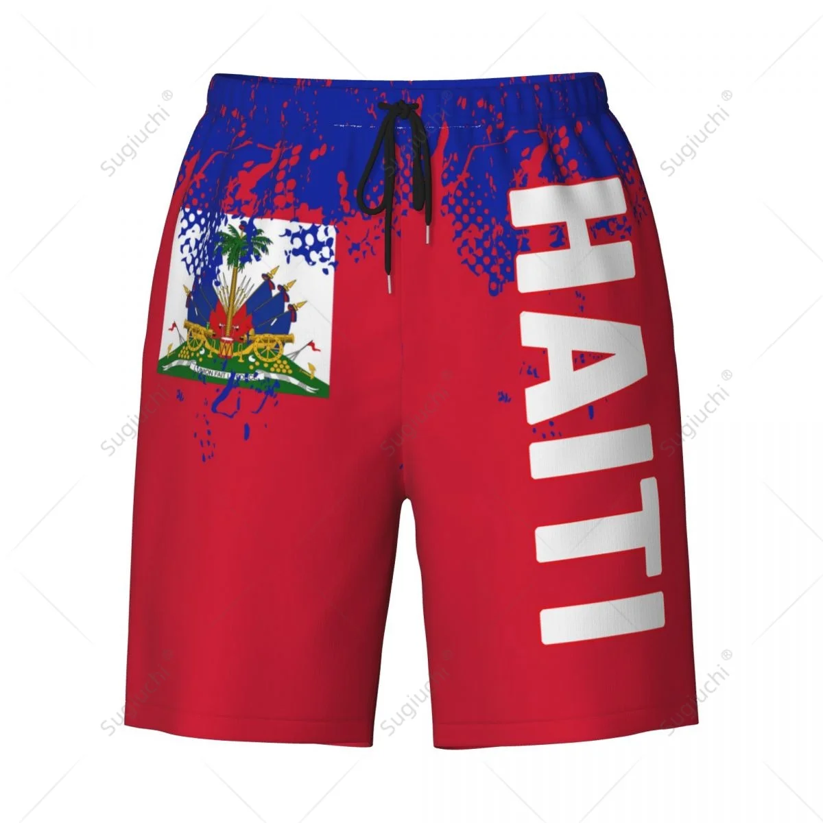 Men's Haiti Flag Beach Pants Board Shorts Surfing Boys Soccer Cycling Swimwear Running Polyester 3
